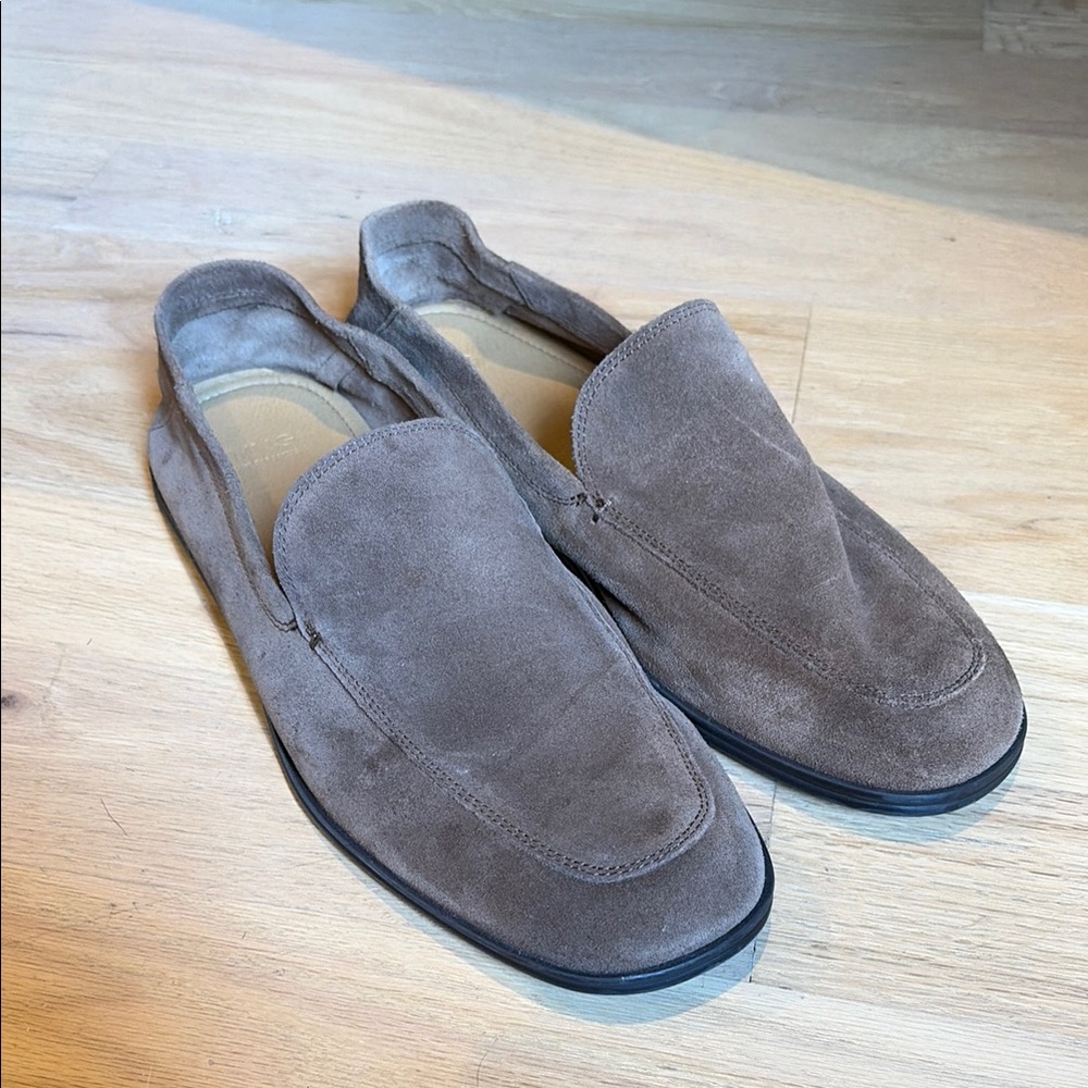 Men's Suede Slip-On Loafers in Taupe